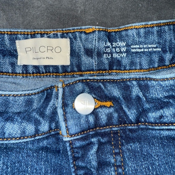 Pilcro Wide Leg Jeans in Classic Blue Size 16 - Picture 4 of 9
